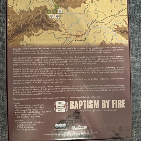 Baptism By Fire: The Battle of Kasserine (opened, never played) - Picture 11 of 11